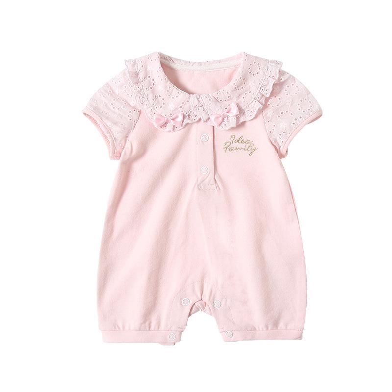 Infant & Toddler Summer Romper: Newborn Baby Girl Short Sleeve Bodysuit