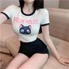 2026 Sommer Anime Print Kurzarm Crop Top - Betont die Brust, Design mit großen Augen
