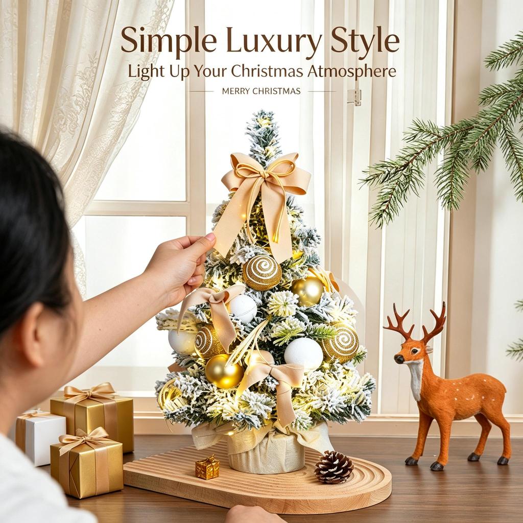 Mini Christmas Tree,  New Tabletop Small Christmas Tree, Artificial Desktop Xmas Ornament for Home Party Decor
