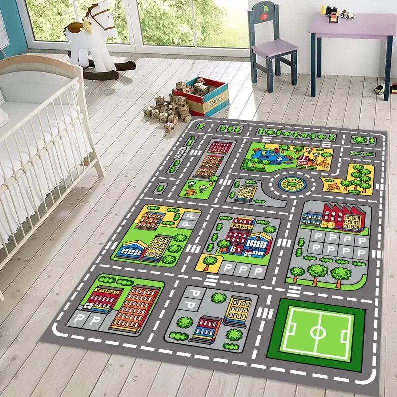 Race Track Rug,Race Map Rug,F1 Rug,Kids Rug Colorful Rug Game Nursery Rug Play Area Rug Kids Room Nursery Decor Gift for Kids