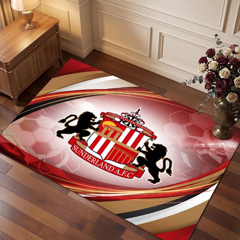 Tappeto in Velluto di Cristallo con Stampa del Sunderland Football Club, Comodo Assorbente d'Acqua Antiscivolo Tappeto per Pavimenti Interni