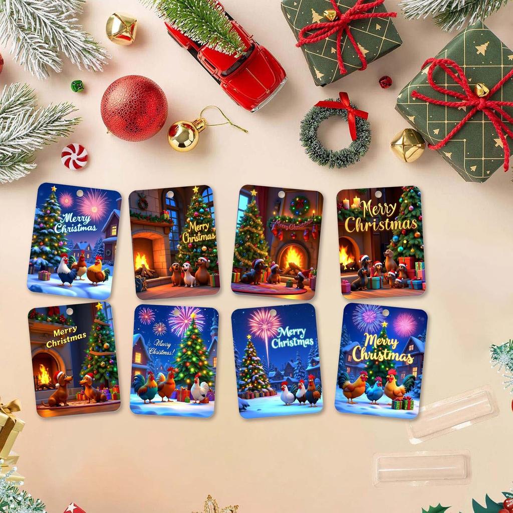 Christmas Wallet Ornament Set 8 Wallet Pendants Gift Card Wallet Holiday Gift Tags, Christmas Decorations And Card Combinations