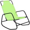 VidaXL Chaises longues à bascule 2 pcs Vert Acier et textilène 318143