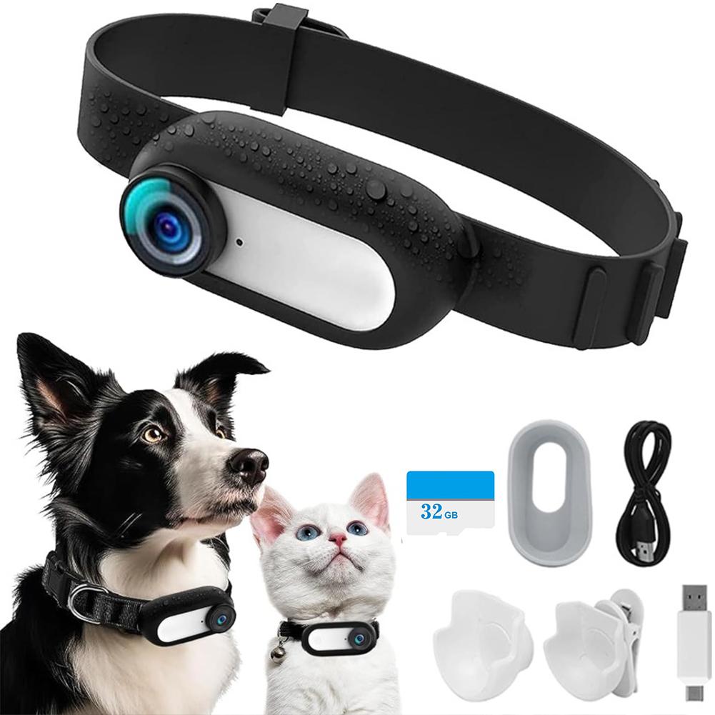 Hundeortungs-Halsband Sportkamera mit Videoaufzeichnung Kein WLAN Benötigt Katzenhalsbänder Kamera Outdoor Kabelloses Halsband Haustierzubehör