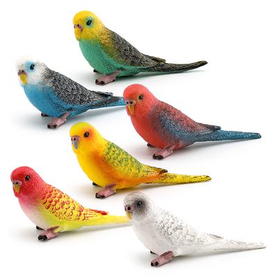 2pcs Simulated Miniature Bird Parrot Figure Model Fairy Garden Decoration Ornament Toy