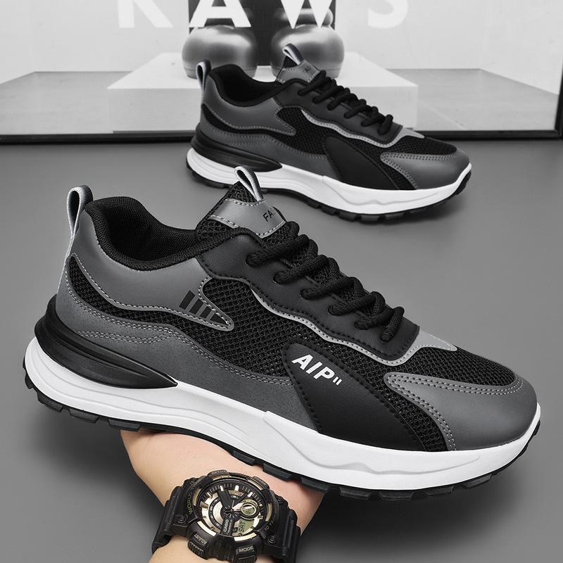 Sommer Herrenschuhe Neue Atmungsaktive Mesh-Schuhe Trendige Vielseitige Plateau-Sportschuhe Lässige Lauf-Dad-Schuhe