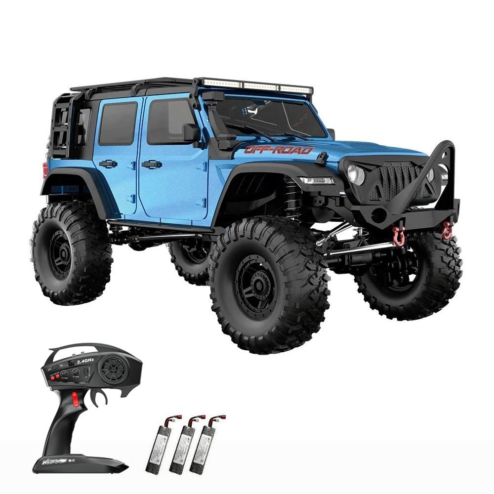Remote Control Car, 1:10 Scale 2.4G 4WD Electric Crawler, Rechargeable Off-Road Vehicle with LED