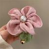 Blumenmuster Elastisches Haargummi Großes Scrunchie mit Weichem Stoff für Damen und Mädchen Sommer Haaraccessoire Haarbügel