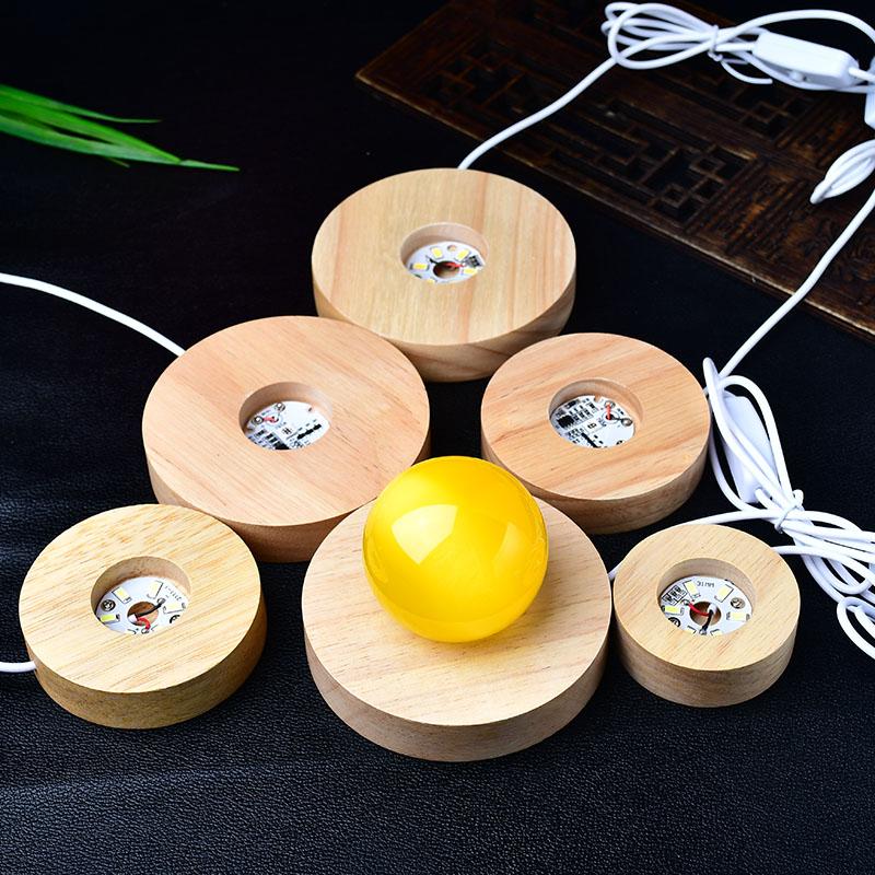 Xiaomi 6/8/10CM Wood Desktop Decorative Lights Light Base Night Light Wooden Led Usb Display Light Stand Lamp Holder Lamp Art Ornament