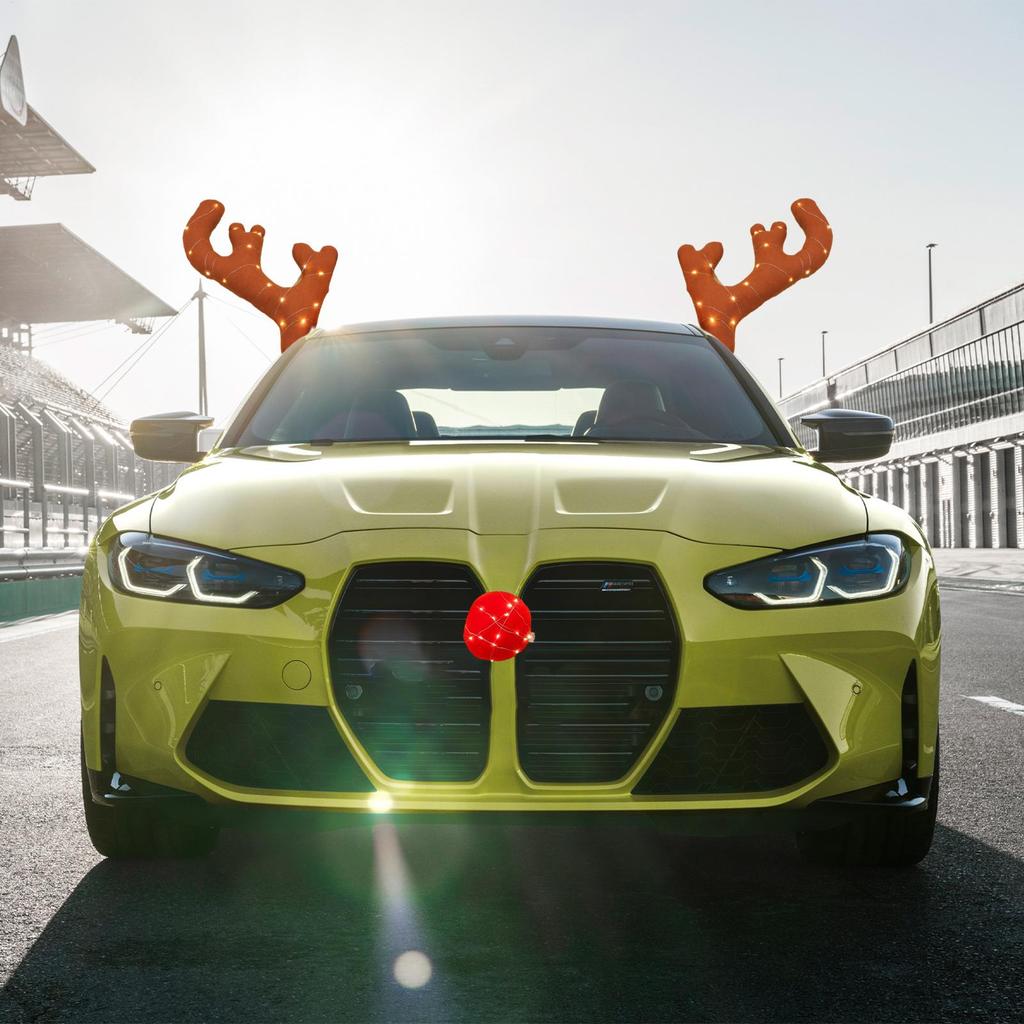 Christmas Car Antlers Christmas Deer Horn Car Kit Elk Antlers Christmas Decoration Car Kit Auto Holiday Accessories