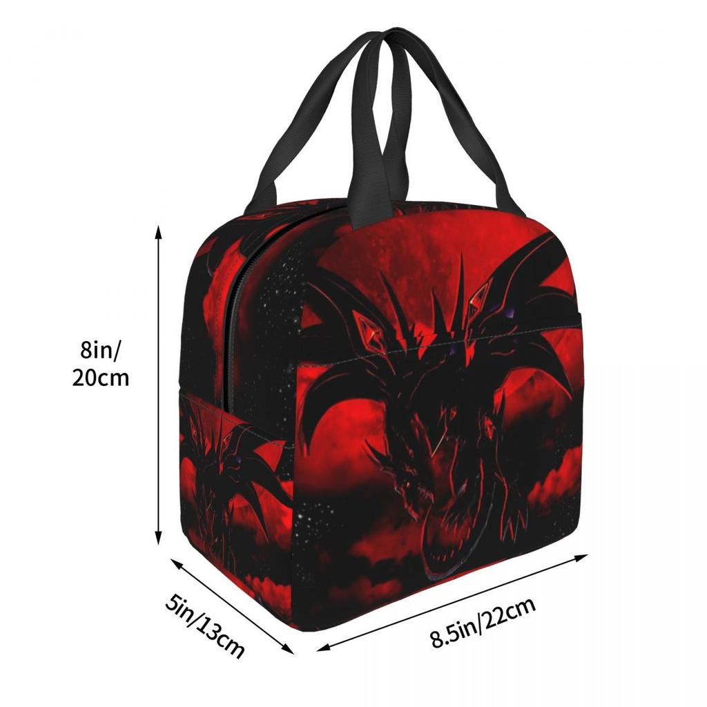 Dragon Red Moon Pattern Insulated Lunch Bag for Women Office Cooler Thermal Food Box Tote Portable Lunch Boxes Container
