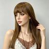 Wig woman one-size-fits-all medium and long straight hair simulation scalp high temperature silk whole head cover e-commerce