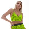 Womens Shiny Metallic Bustier Tanks Top Spaghetti Strap Camisole Vest Bra  for Party Club