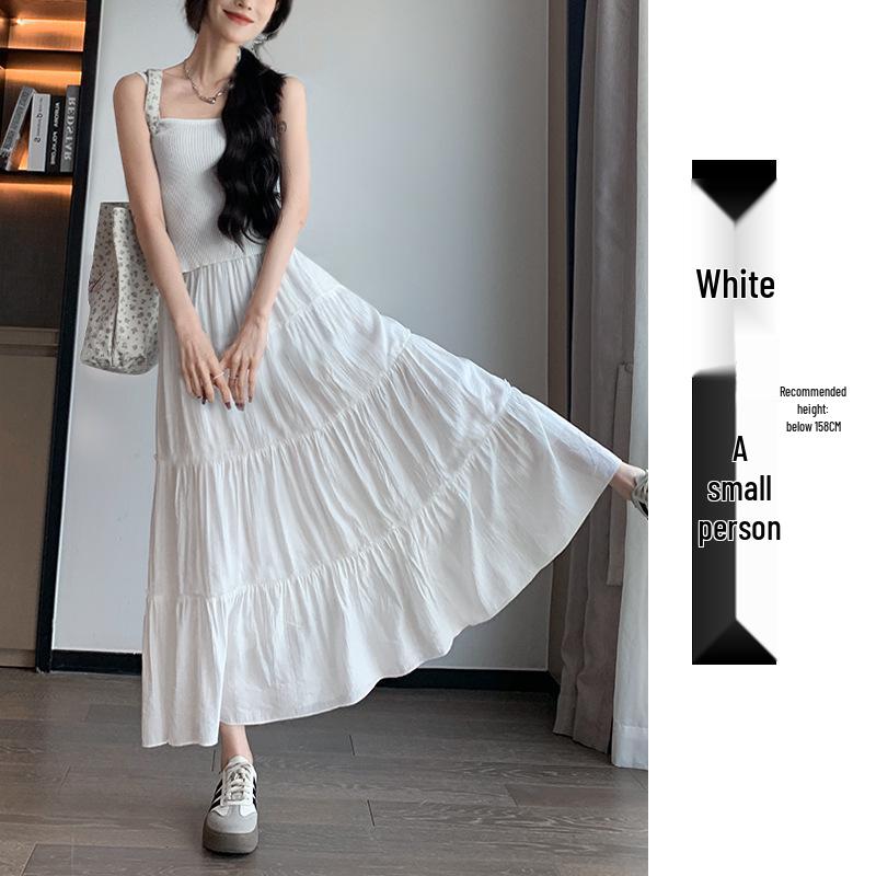 

Spring 2025 Women s High-Waisted White A-Line Midi Skirt - Slimming, Petite Puffy Cake Design M (96-110 lbs)