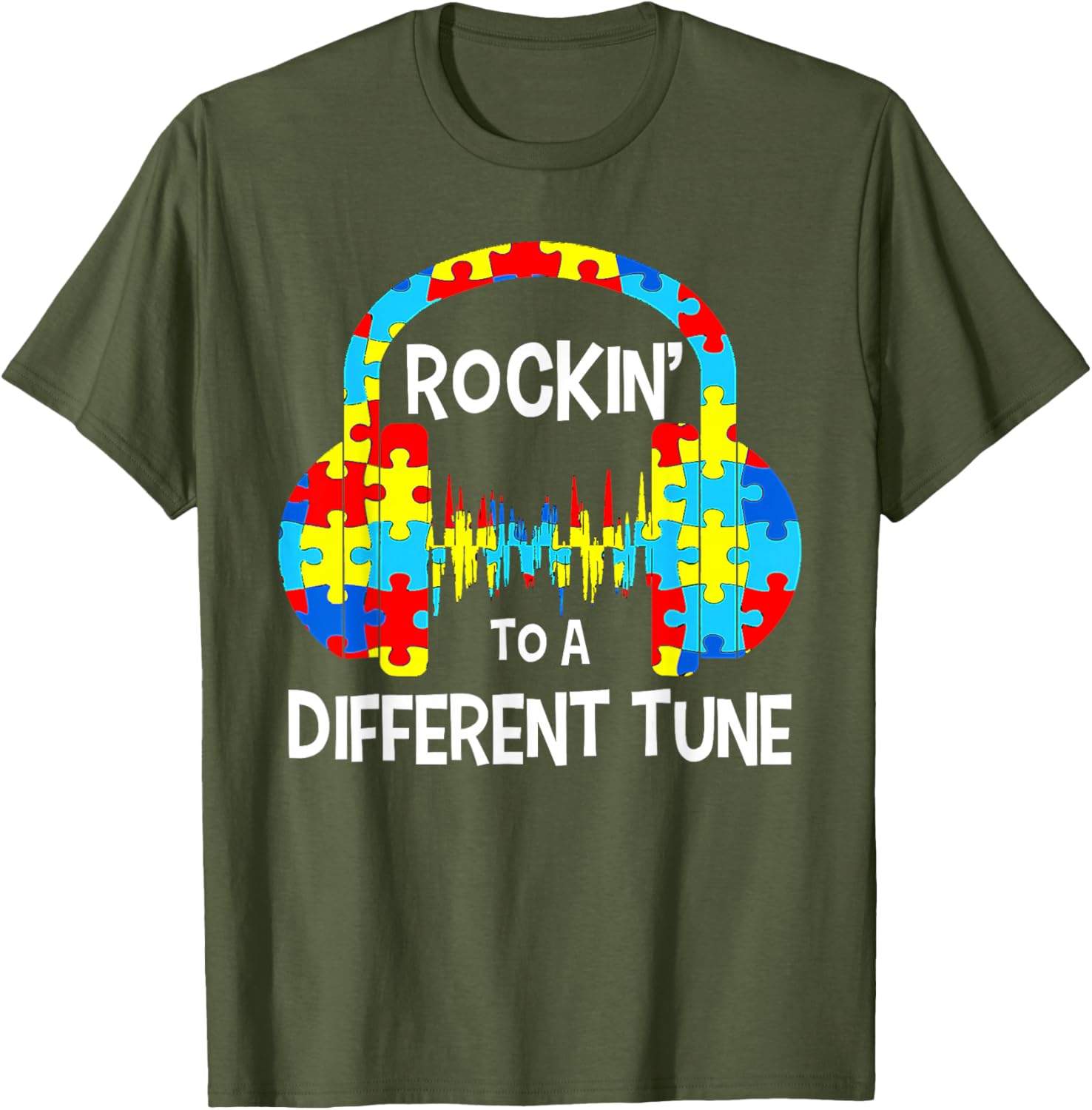 

Autism Game Rocking to A Different Tune for Gamer Boys TShirt Graphic Tee Mens Short Sleeve S