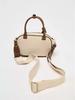 2025 New Niche Retro Color-blocking Hand-held Small Bag, Stylish Crossbody Canvas PU Small Square Bag, Single-shoulder Bowling B