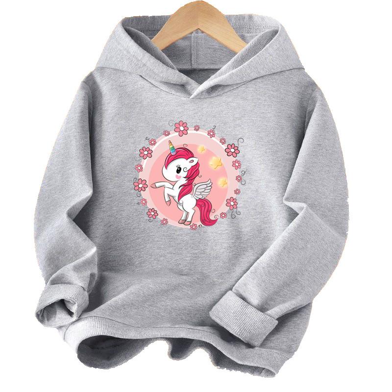 Cute Unicorn Clothes Cartoon Hoodie Childrens Clothing Spring Fall Hoody Sweatshirt Girls Fashion Tracksuit