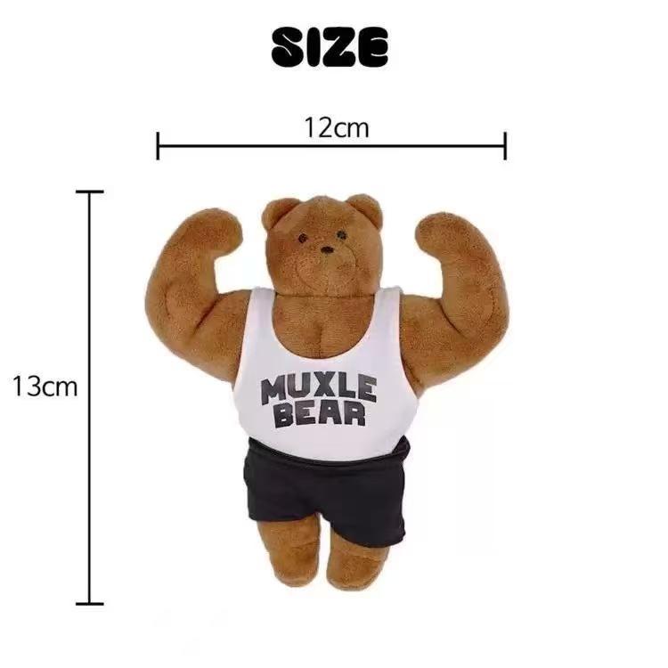 Spiertjes Buik Beer Buff Pluche Sleutelhanger Schattig Knuffeldier Sleutelhanger Grappige Beer Tas Sleutelhanger Voor Rugzak Handtas Accessoires brown