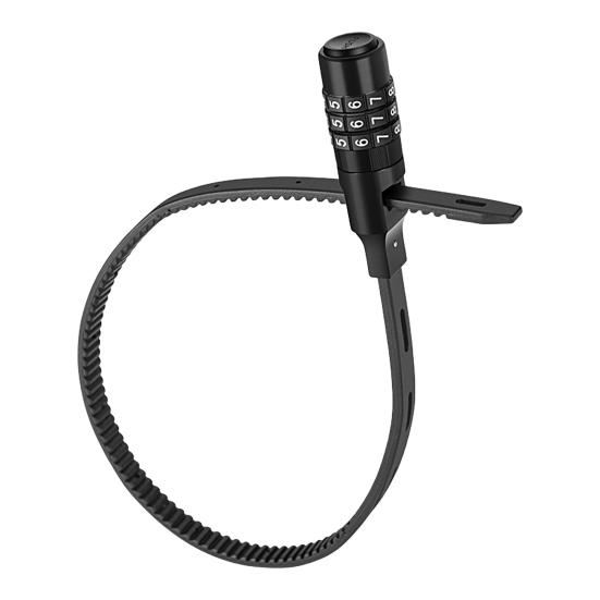 Скейтборд Замок-трос Трехзначный кодовый Противоугонный Регулируемый Велосипедный тросовый кодовый замок для катания чёрный