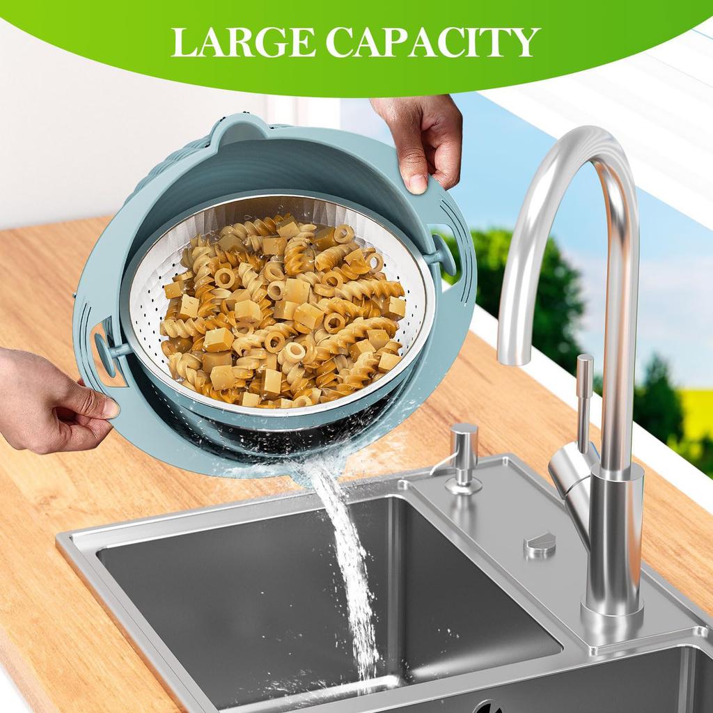 Stainless Steel Inner Liner, Rotatable Double-Layer Vegetable Washing And Shredding Tool, Basket