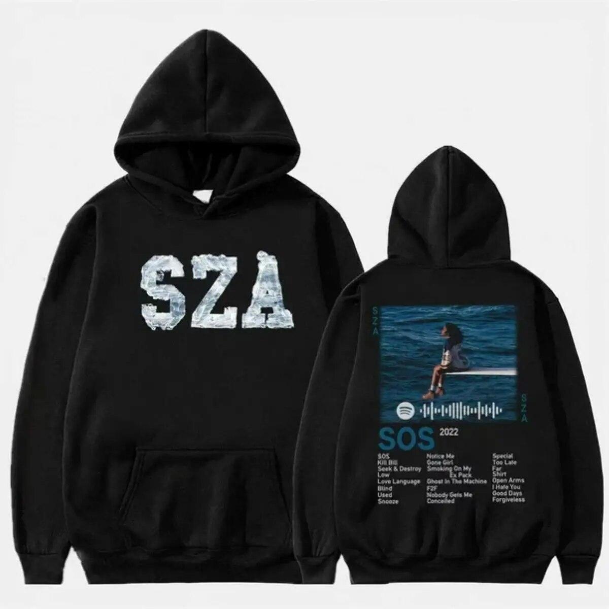 

SZA Album SOS Merch Толстовка Модный свитер с капюшоном Повседневная одежда унисекс