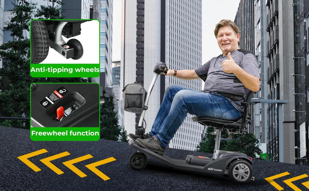 E-Scooter Sweetrich Air Classic Elektroroller Faltbar 250W 24V 12Ah 6" 7,5" Räder Leichter faltbarer E-Scooter mit 360° drehbarem Sitz