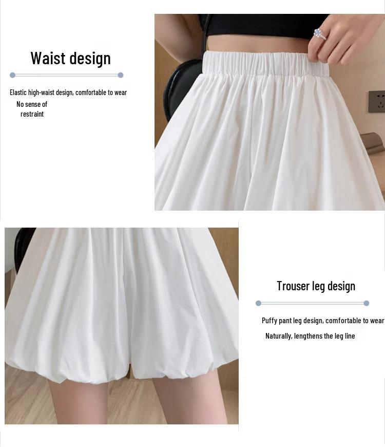 Women's 2024 Autumn Wide-Leg Elastic Waist Bloomers - Slim, Loose, Pumpkin Casual Shorts