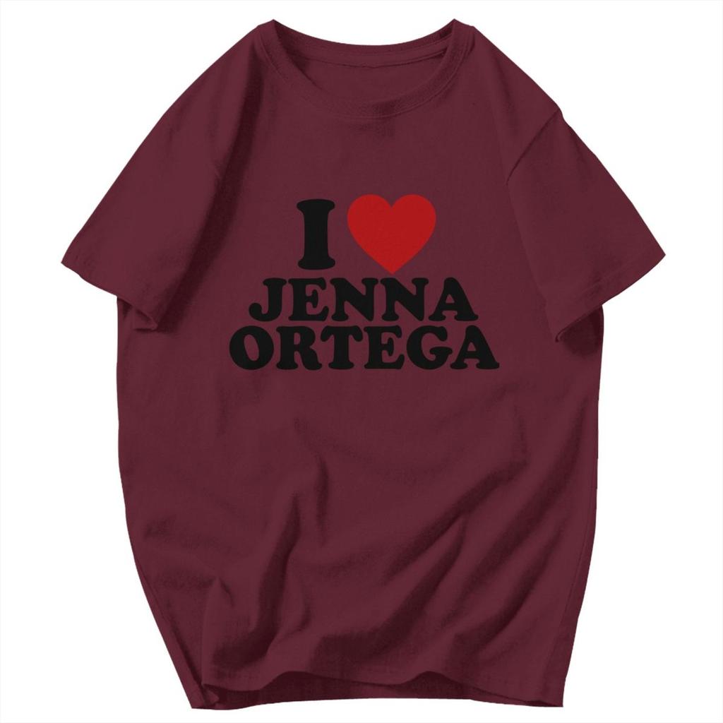 Men T Shirt I Love Jenna Ortega Unique Y2K Graphic Oneck Unisex Clothes T Shirts