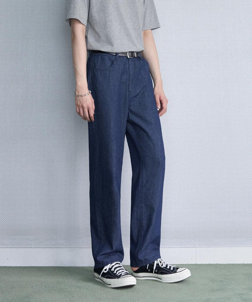 Awodeijeu Cool Linen-Like Straight Denim [Blue]