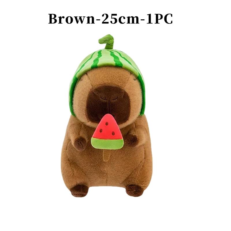 

Watermelon Capybara Plush Toys Cartoon Greater Capybara Stuffed Animal Dolls Hydrochoerus Hydrochaeris Throw Pillow for Kids