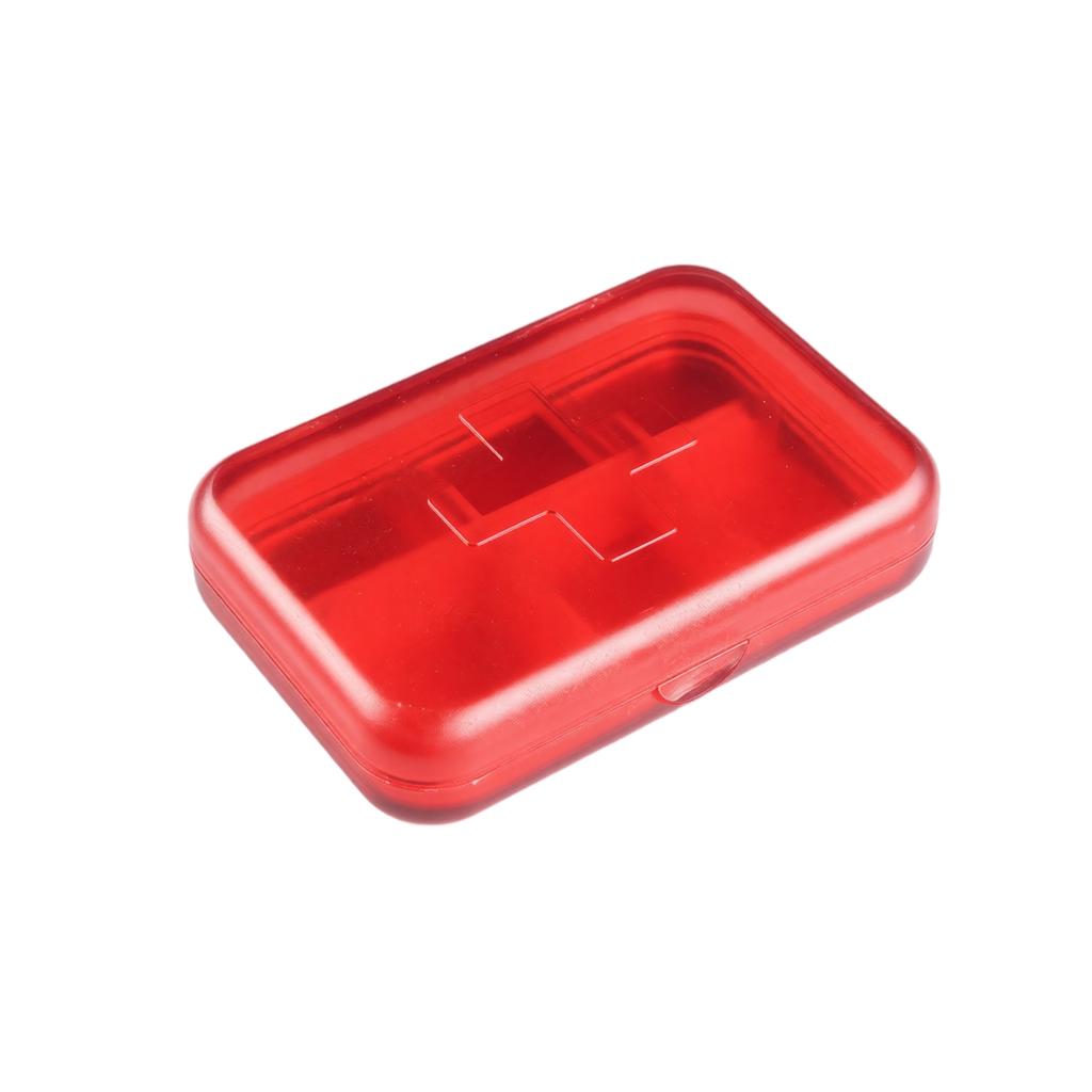 Portable Six Compartment Pill Organizer Travel Medicine Storage Box Rectangular Plastic Case for Daily Use