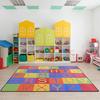 Kids Playmat Rug 120x160cm Nursery Colorful Checkered Rug with Anti-Slip Backing Classroom Seating Area Carpet