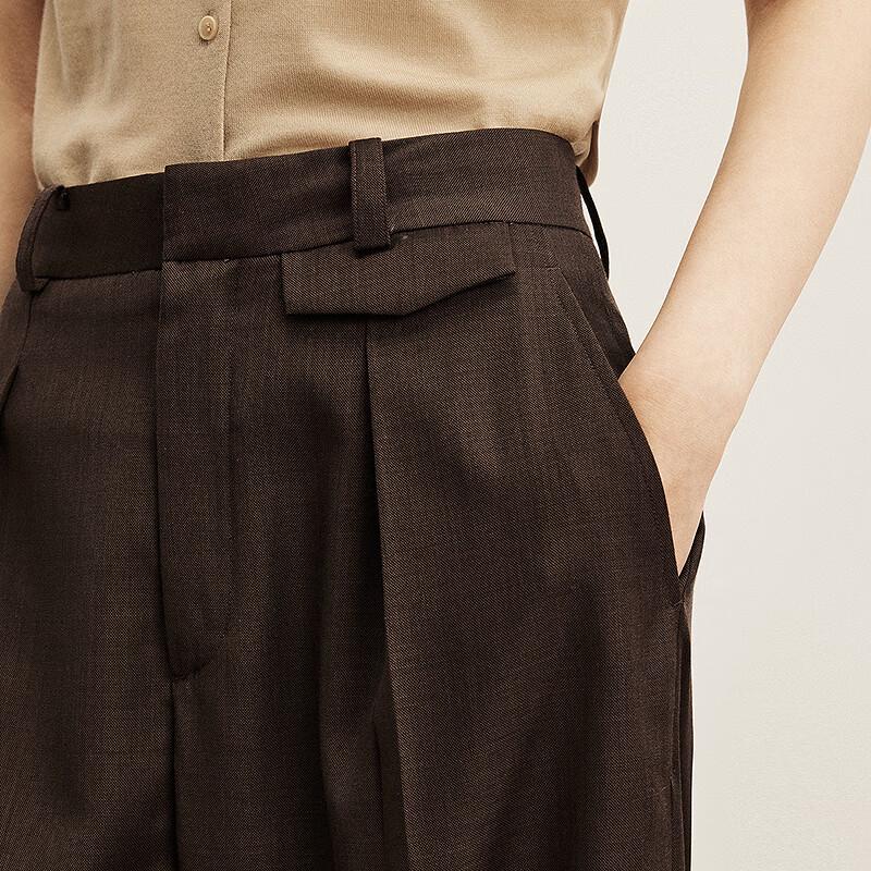 LESS 2025 Autumn Casual Fashion Wide-Leg Cropped Pants