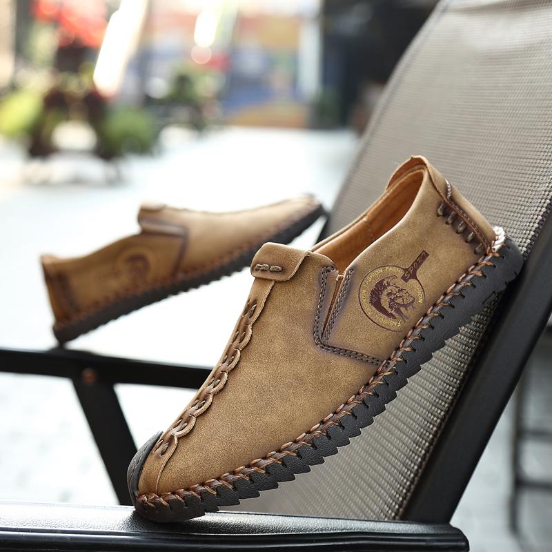 Large Size Leather Shoes 38-47 Men's Moccasin Casual Shoes Handmade Leather Shoes Men's Loafers