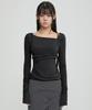 Peulleeoeob Layered Bustier Long Sleeve (Fl-105_Black)