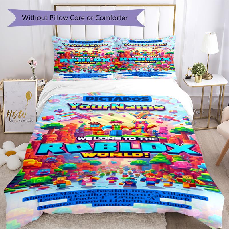 Roblox 81 Customize Your Name Bedding Set Breathable Duvet Cover with Pillowcases Home Decoration Birthday Gift