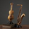 Resin European Musical Instruments Crafts Nice Violin Saxophone Room Tabletop Ornaments Home Use Music Artwork Durable