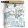 Blue Marine Coral Shells Starfish Duvet Cover With Pillow Case Custom 3pcs Bedding Set Quilt Cover Double Bed Home Textile