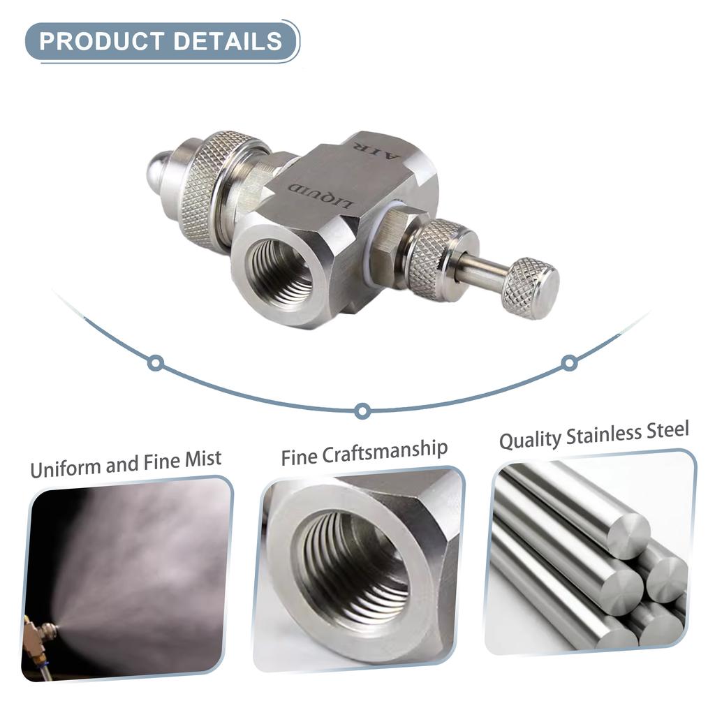 Stainless Steel Pipe Cleaning Nozzle Adjustable Air Water Atomizing Spray Nozzle