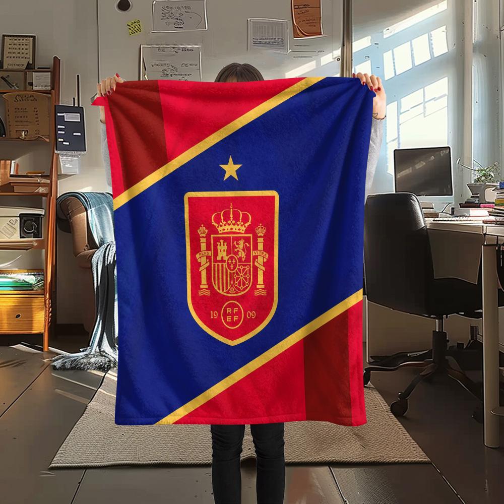 Spain National Football Team Flannel Blanket, High quality Comfortable for All Seasons, Home Decor, Warmth and Comfort
