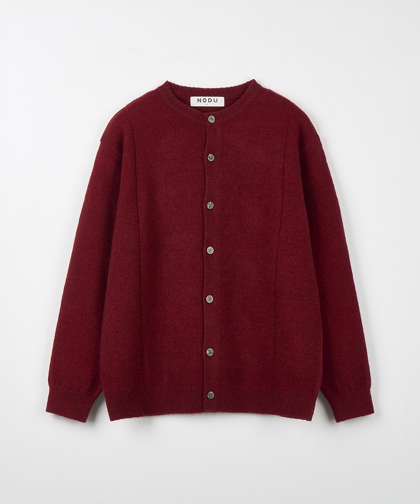 Nodu Single Line Round Cardigan [Burgundy]