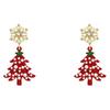 European and American Fashion Christmas Snowflake Christmas Tree Earrings, Women's Personalized Holiday Party Accessories Gifts
