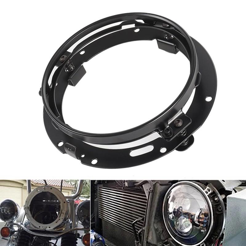 7" LED Headlight Trim Ring Mounting Bracket Black Fits For Harley Street Glide