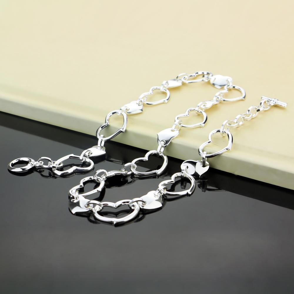 New Fashion 100% 925 Sterling Silve Heart  Pendant  Necklace Women Choker Bohemian Wedding Party Jewelry Gift