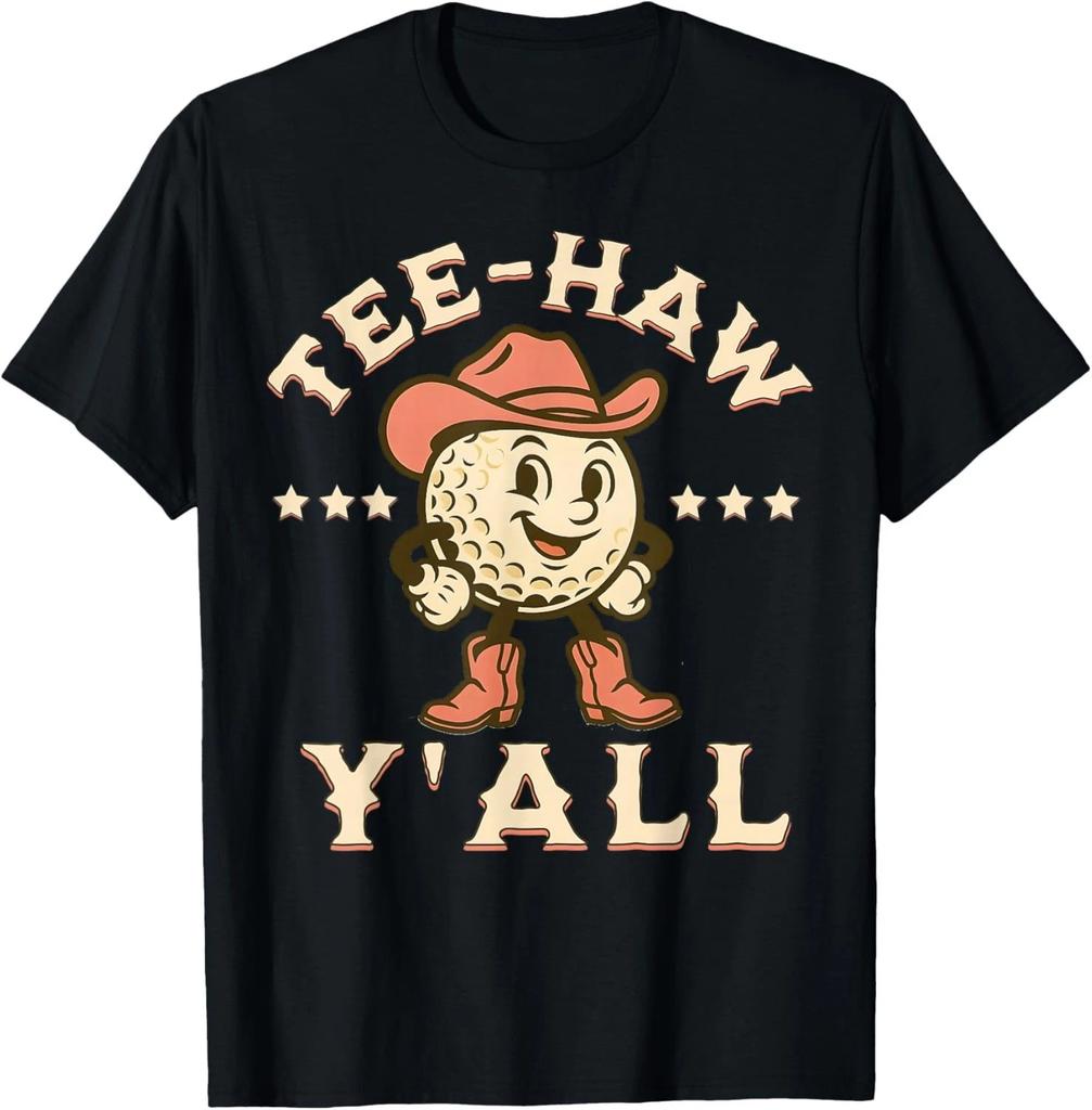 Western Tee Haw Y_all Funny Golf Ball Cowgirl Southern Women Gift Unisex T-Shirt