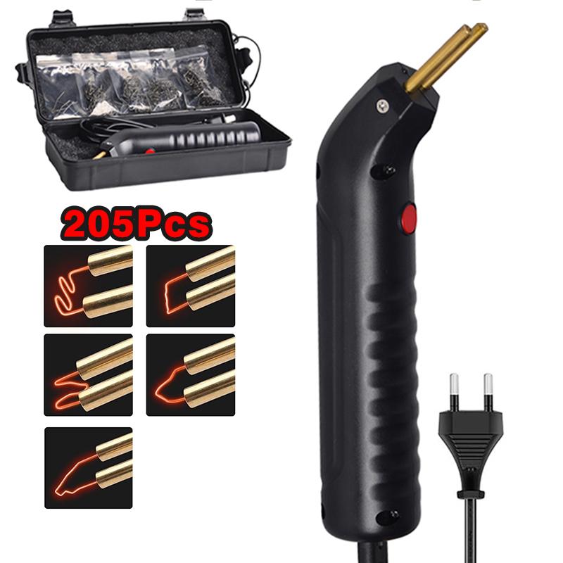 

100 Вт пластиковый сварочный аппарат комплект автомобильный бампер трещина ремонт пистолет с утюгом горячий степлер сварочный паяльник гаражный инструмент 110V