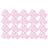 20PCS Mini Plastic Coated Wire Paperclip Bear Shape Bookmark Clip File Notebook HolderRose Red