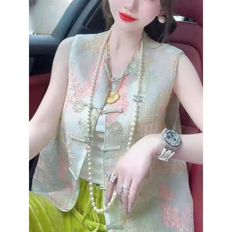 2025 summer new high-end medium vest top super good-looking thin cardigan temperament