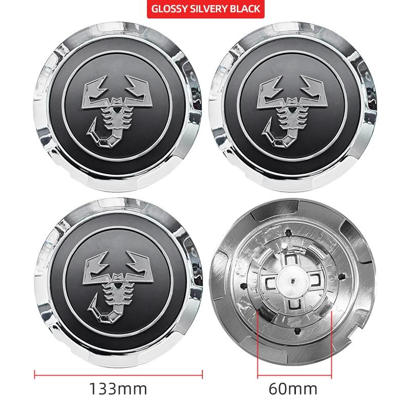 4pcs 133mm Car Wheel Center Hub Caps Emblem Badge for Fiat Abarth 500 500X Marea Multipla Punto Scorpion Ducato Goods Styling