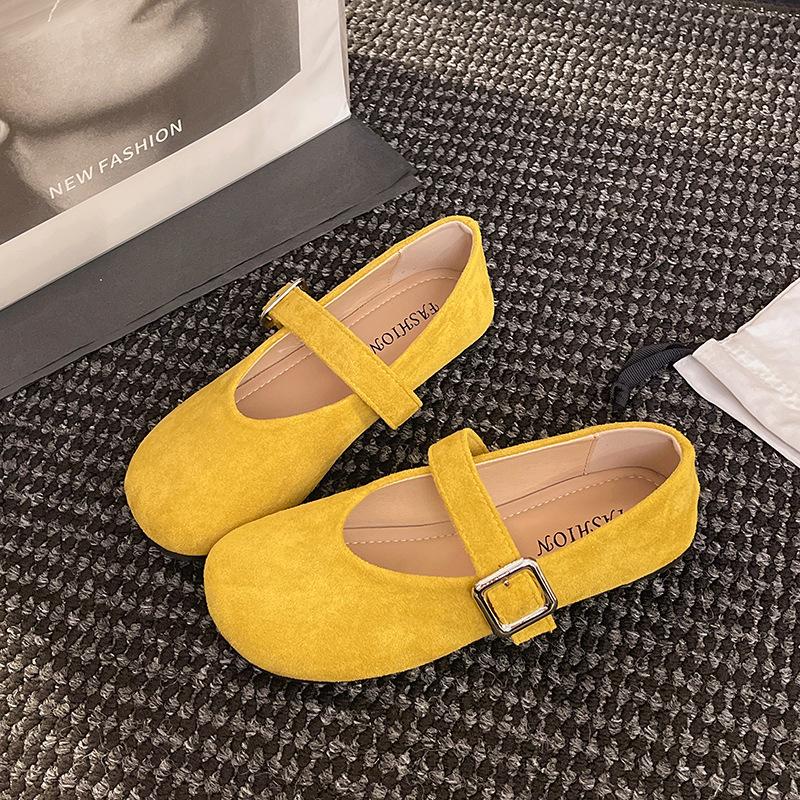 Cute Mary Jane shoes spring gentle suede one-pedal lazy bag head single shoes